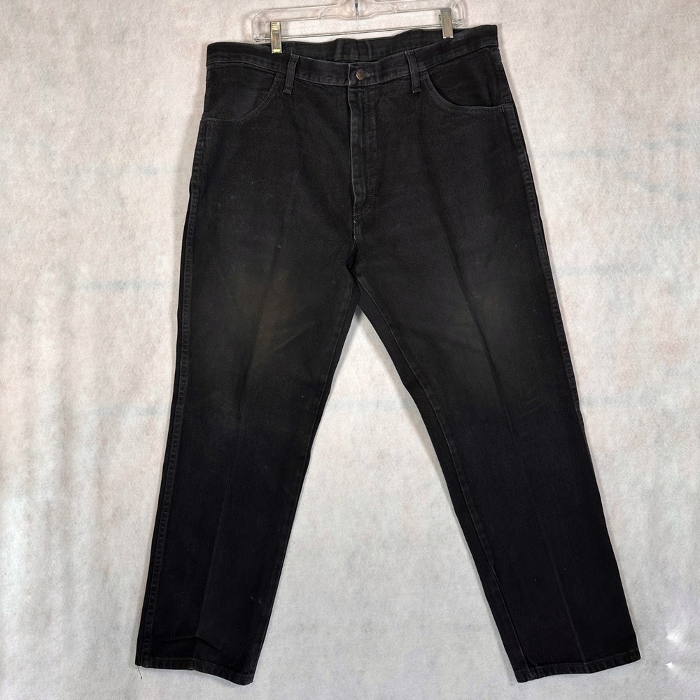 Rustler Jeans Mens 40x30 Denim Black Good Regular Fit Straight Leg 87619CB